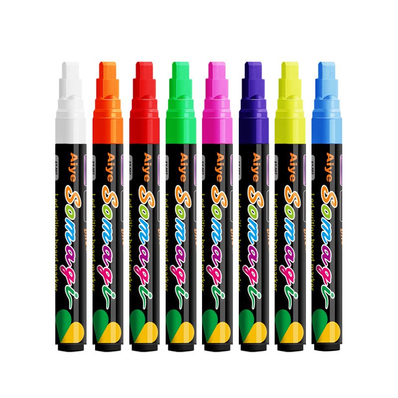 Fluorescent board special pen, glass graffiti fluorescent pen, erasable sign advertising design blackboard light board pen, liquid chalk Item Picture