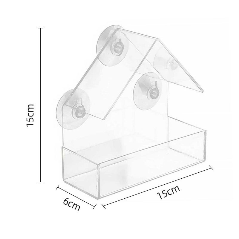 Factory direct sales of acrylic birdcages, cross-border Amazon bird feeders, pet supplies, transparent wall-mounted birdcages Item Picture