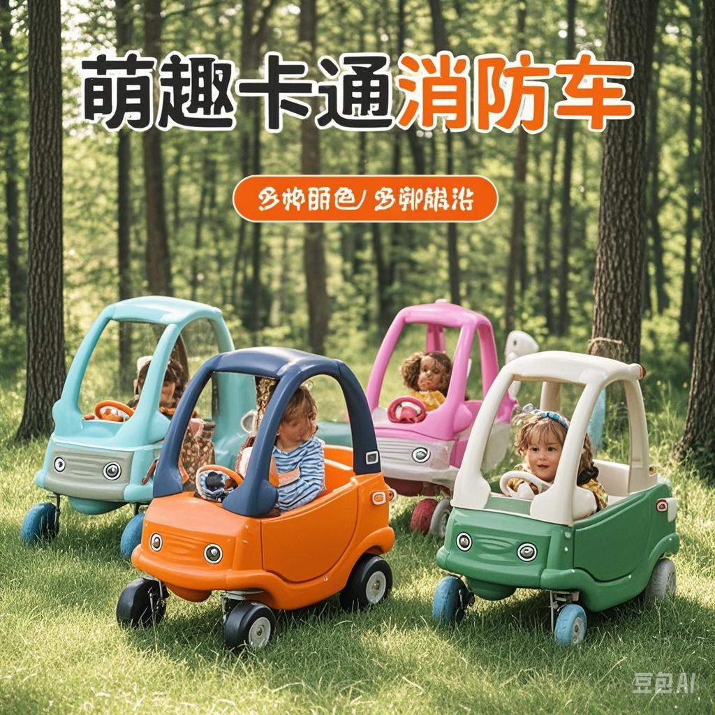 萌趣卡通消防车儿童玩具车合金车模风火轮汽车模型合金玩具车