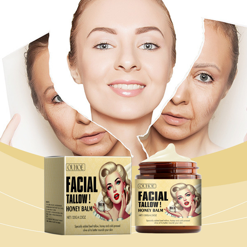 Cross-border TK Amazon OUHOE Beef Fat Honey Moisturizing Cream Moisturizing Skin Care Cream 120g