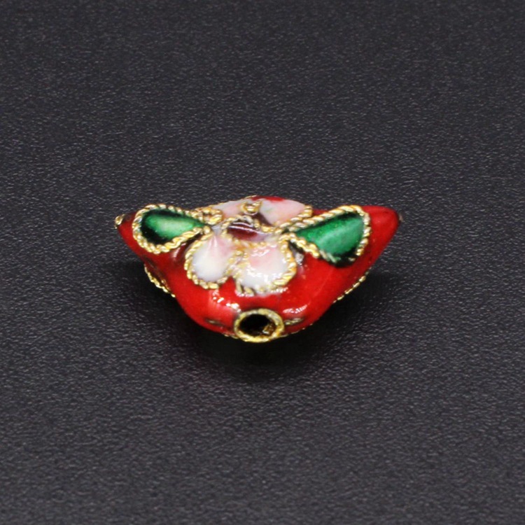 Traditional high-temperature cloisonne enamel floral silver-blue DIY jewelry accessories with beads and cloisonne 15*8 small ingots