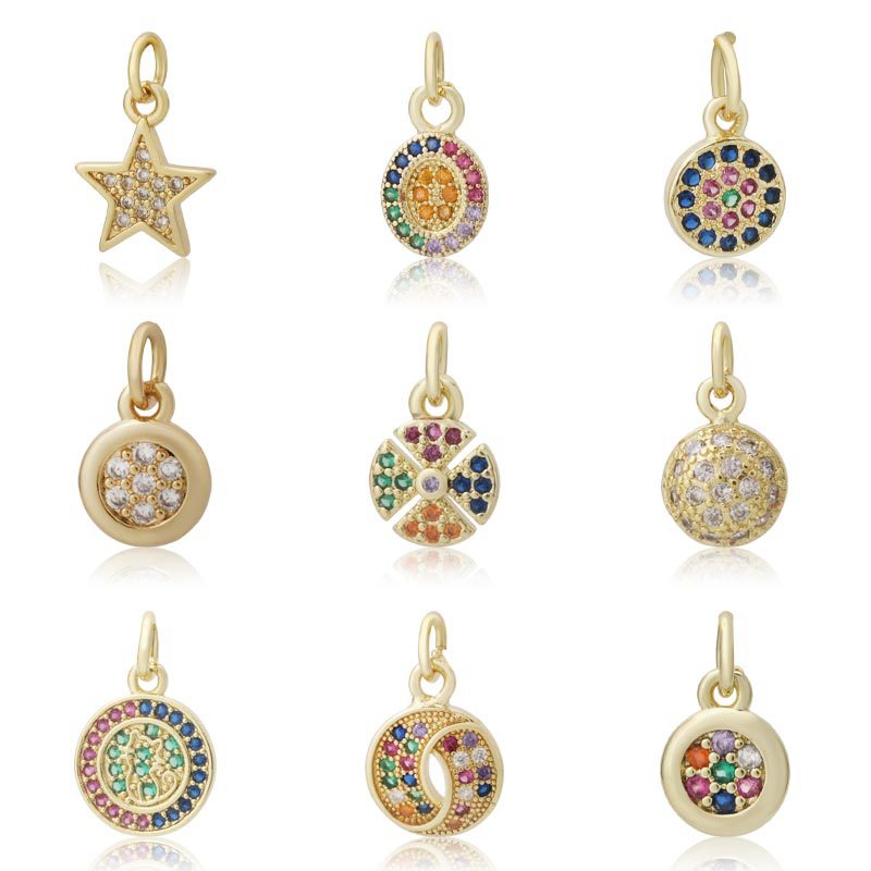 Honglu European and American Cross-border diy micro-inlaid zircon small pendant bracelet Pendant accessory Heart geometric simple accessory Application Scenario