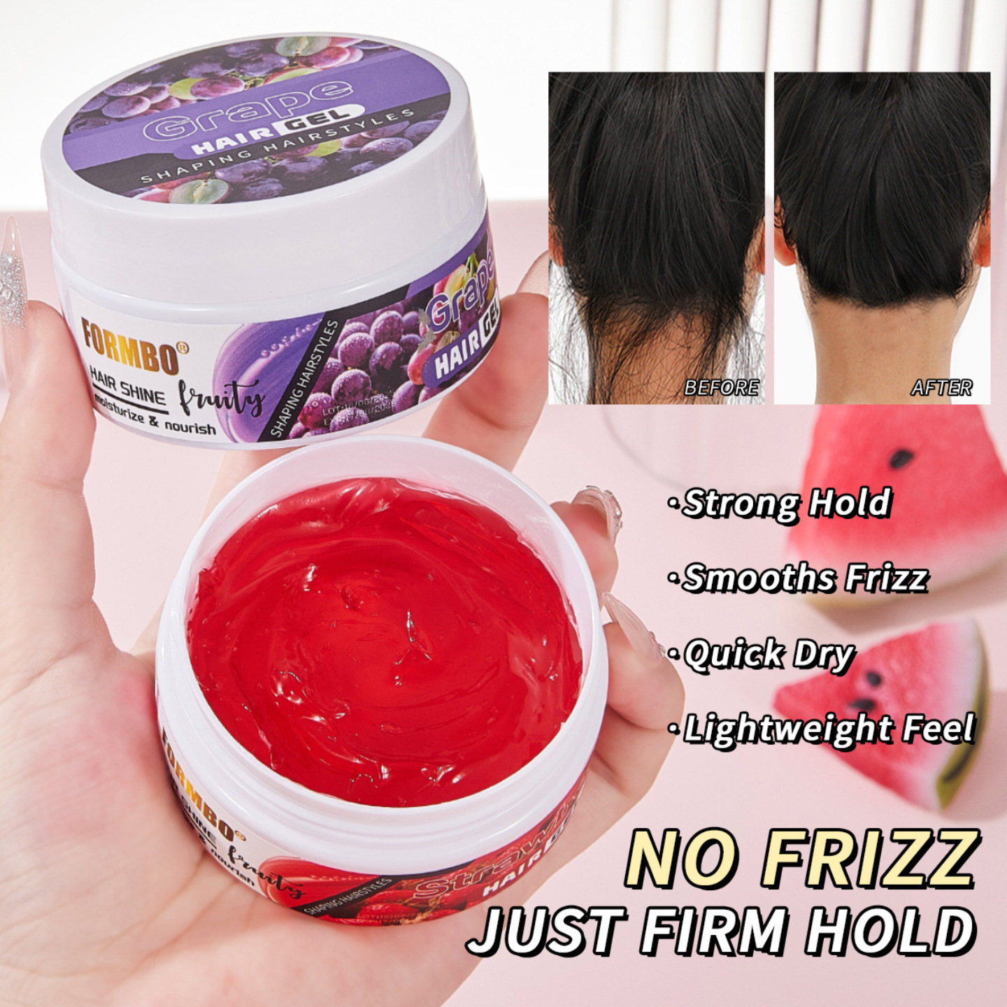 【 Cross-border Exclusive 】FORMBO Fruit Gel Hair Styling, Curling, and Frizzy Mousse Gel Wholesale details Picture
