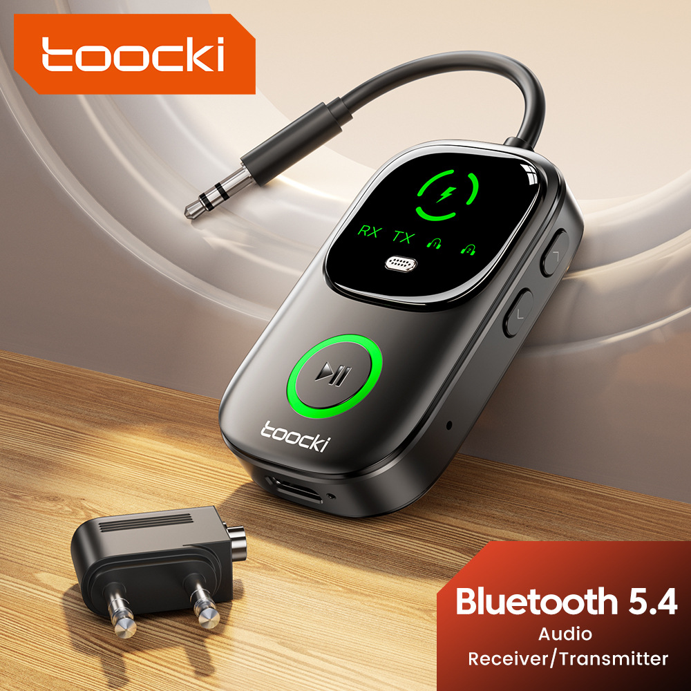 Toocki 2-in-1 Bluetooth 5.4 receiver and transmitter, DC 3.5mm with adapter, in a paper box