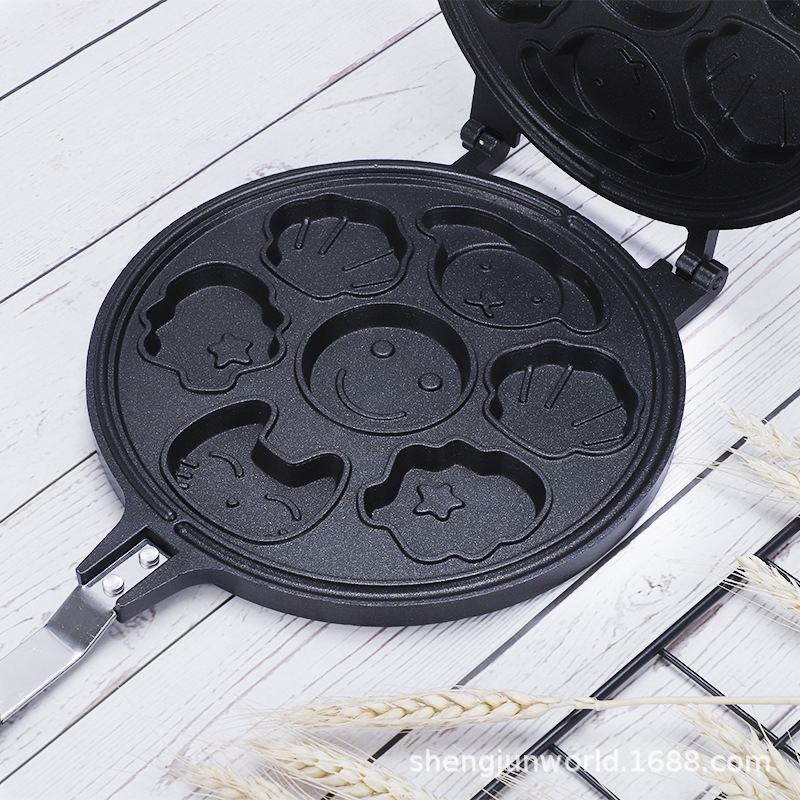 卡通蛋糕烤盘华夫饼烤盘蛋糕模烘培鸡蛋仔家用三明治烤盘模具批发细节图