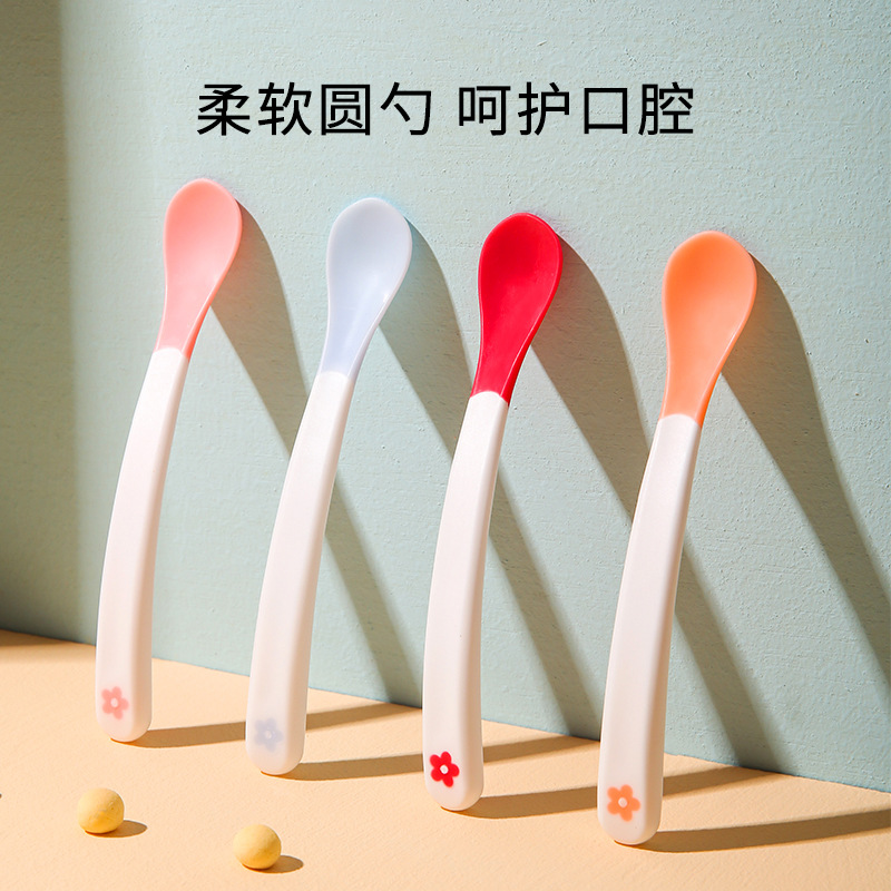 New baby soft-head soup spoons, medicine spoons, baby temperature-sensing spoons, temperature-sensing soup spoons, color-changing spoons are in stock and available for wholesale