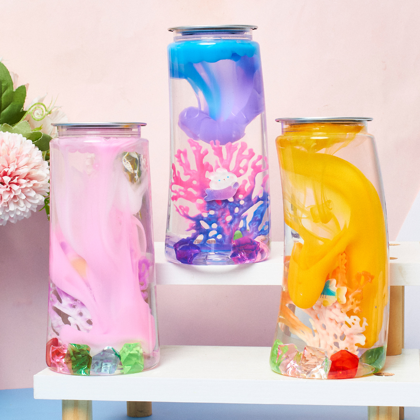 网红爆款新品海底世界起泡胶捏捏乐解压高颜值史莱姆工厂批发