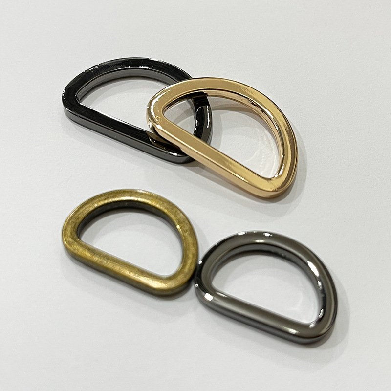 Wholesale handbag zinc alloy D-buckle belt adjustment semi-circular flat wire D-buckle luggage hardware accessories manufacturer wholesale Specification drawing