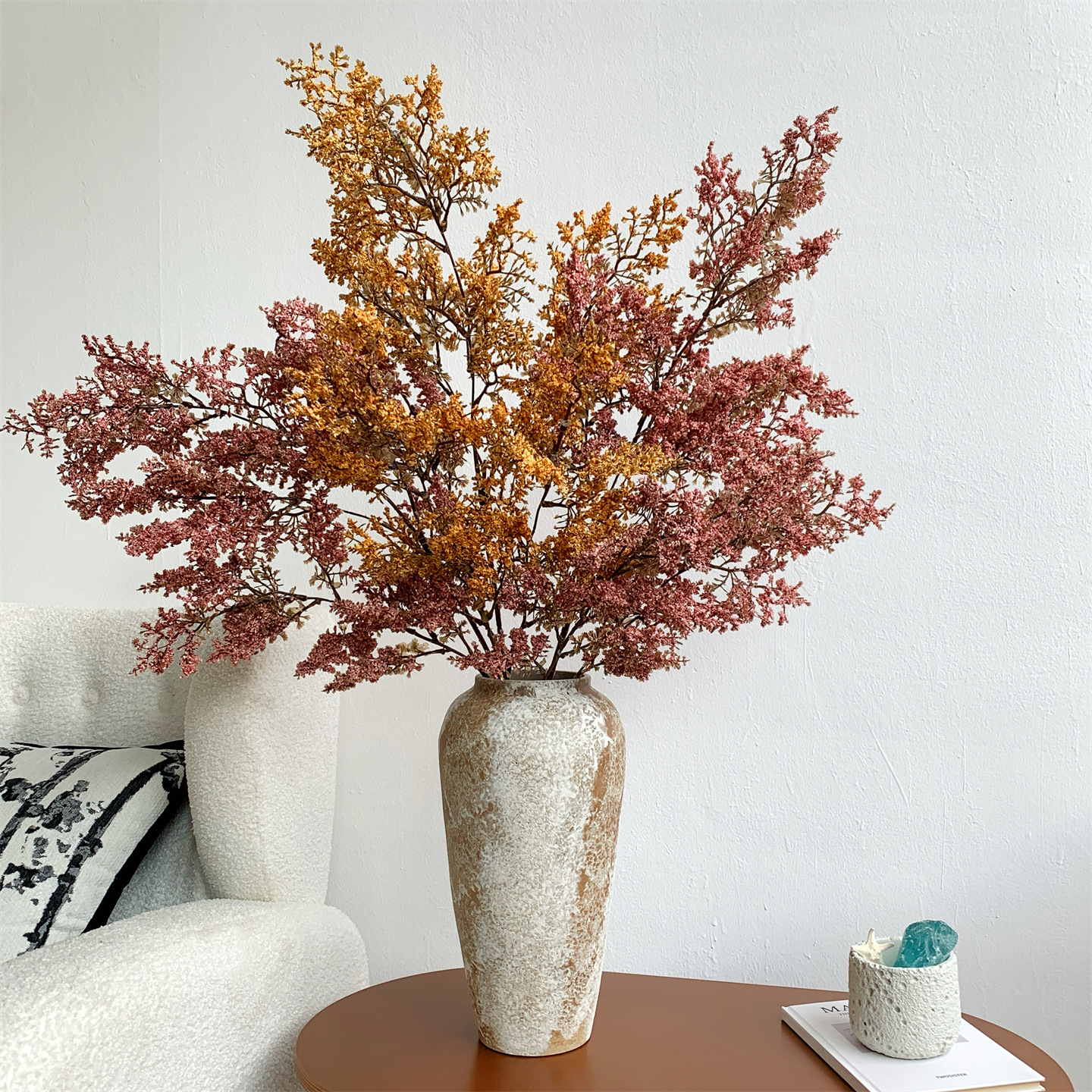 侘寂风雾凇仿真绿植假花花束摆设高档客厅插花干花花艺装饰花摆件