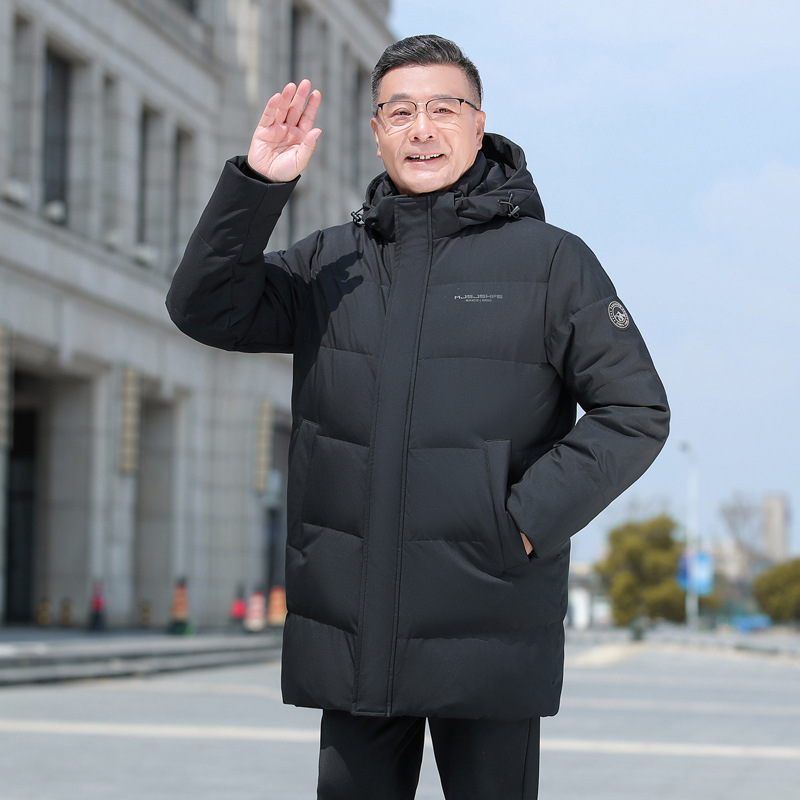For middle-aged and elderly people, this is a thick, large-sized, windproof, hooded, and extremely cold down jacket for grandpa and dad details Picture