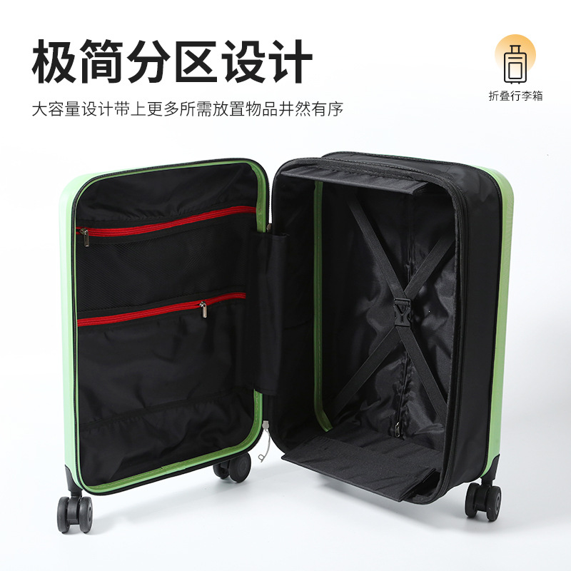 The new 20-inch foldable travel storage suitcase with a handle is a portable carry-on suitcase for both men and women with a large capacity Item Picture