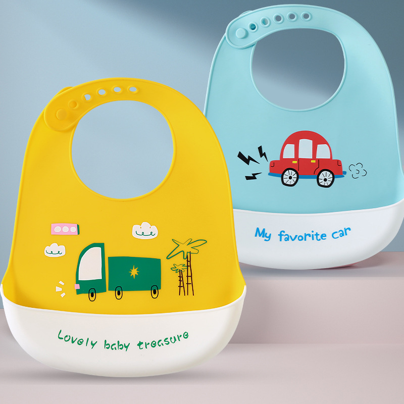 食品级儿童硅胶超软饭兜宝宝婴儿立体防水围嘴辅食免洗夏季围兜