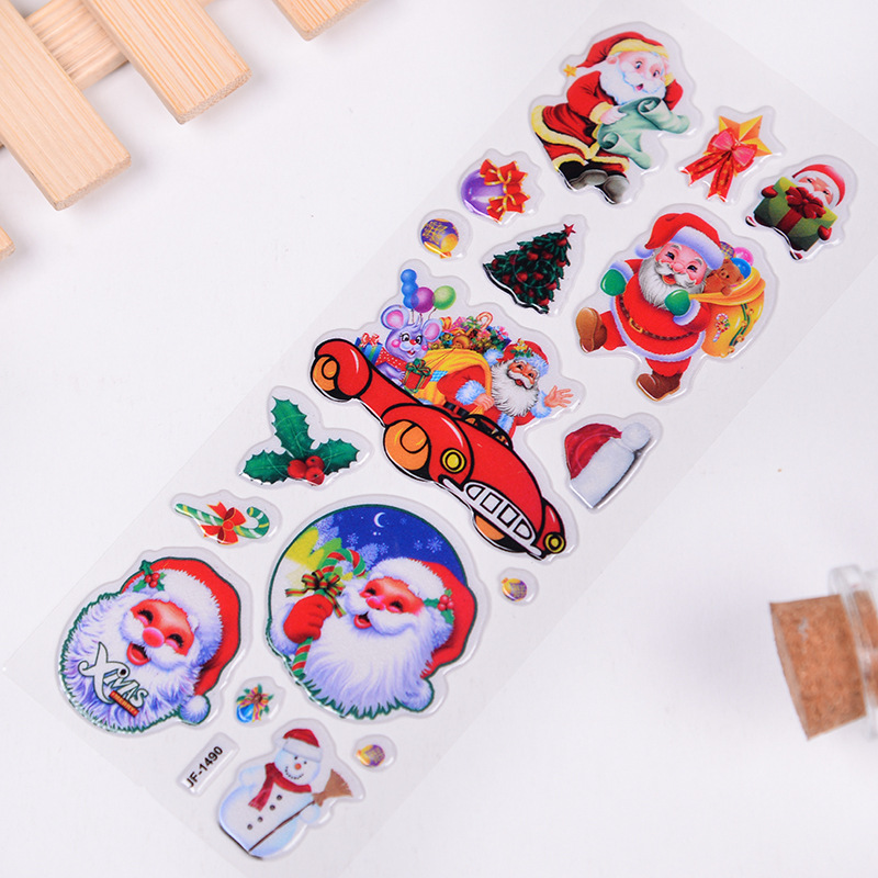 Wholesale of new Santa Claus 3D bubble stickers, 3D stickers and children's reward stickers directly supplied by the manufacturer Specification drawing