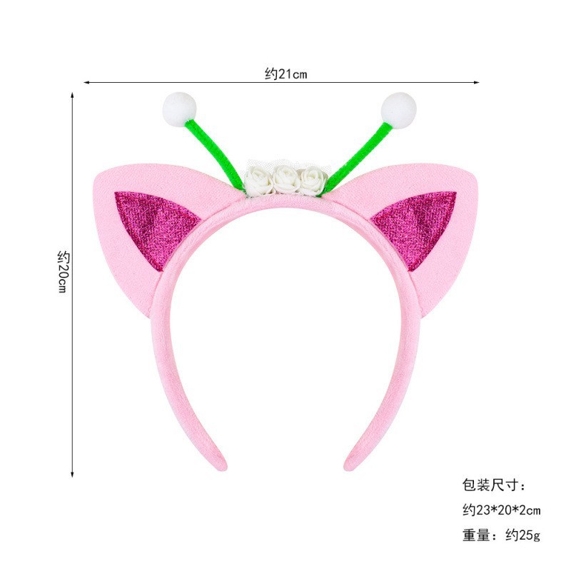 卡通可爱猫咪动物发箍新款儿童卡通小猫耳朵头饰舞会派对装扮发卡产品图