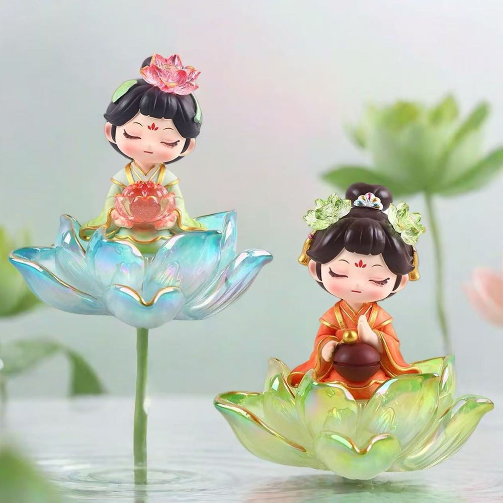 New creative ancient-style dreamy lotus fairy blind box, trendy girl figurine, home bedroom desktop handicraft small ornaments Specification image