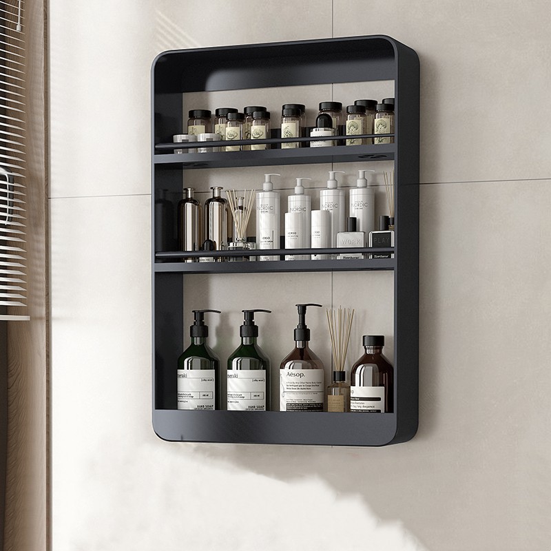 Kitchen wall-mounted storage rack, no need for drilling, seasoning storage rack, wall-mounted bathroom and toilet sundries storage rack details Picture