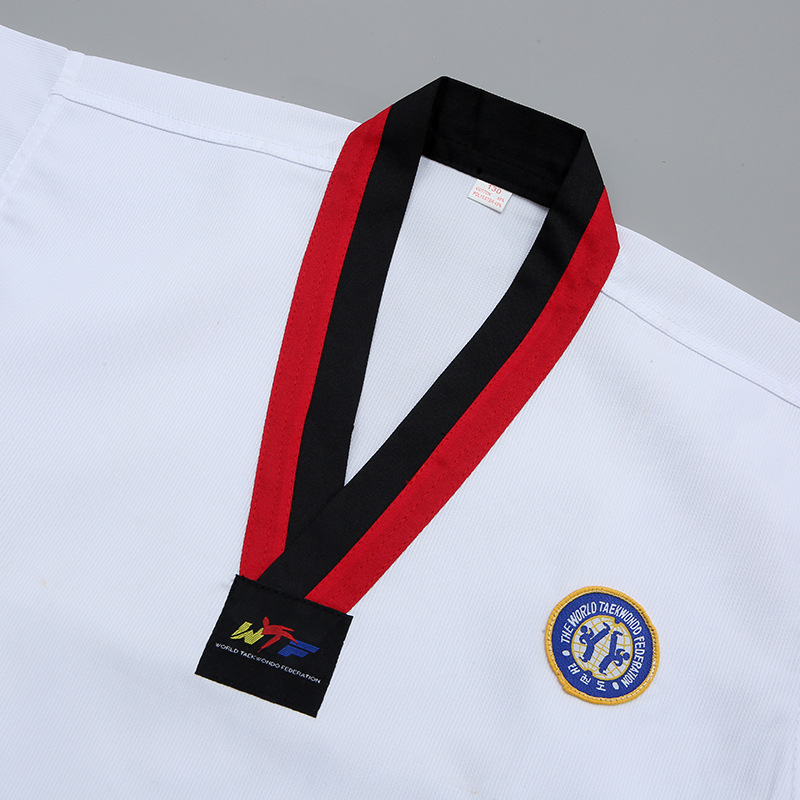 儿童、成人短袖跆拳道服 武术训练服 厂家批发白底实物图