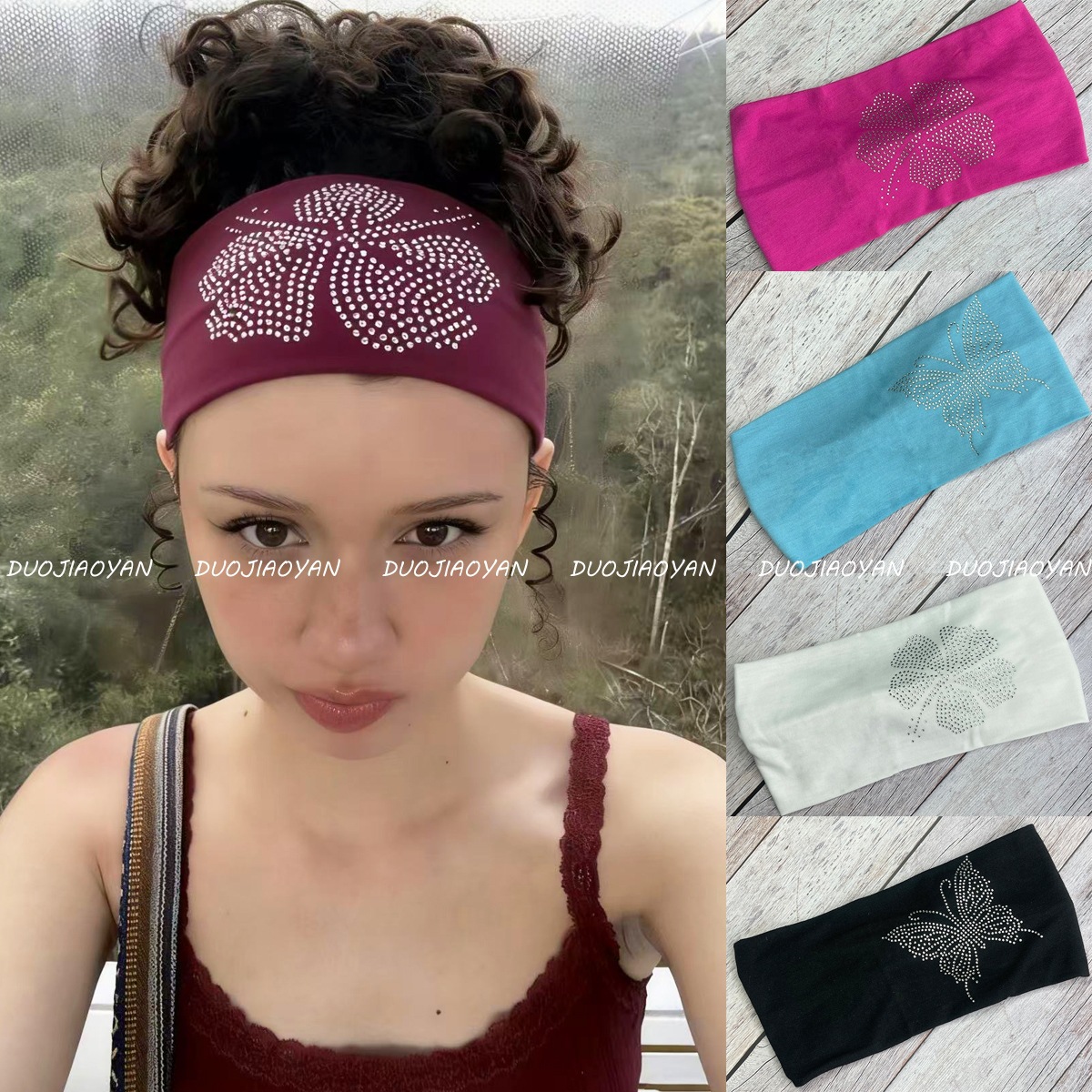 儿童卡通连帽发带世界杯主题发饰可爱头饰女童发带