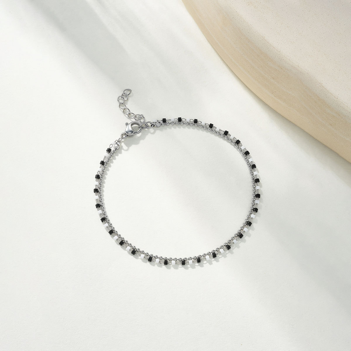 跨境欧美波西米亚彩珠双层手链 海滩度假叠戴 不锈钢饰品多色混批详情图3