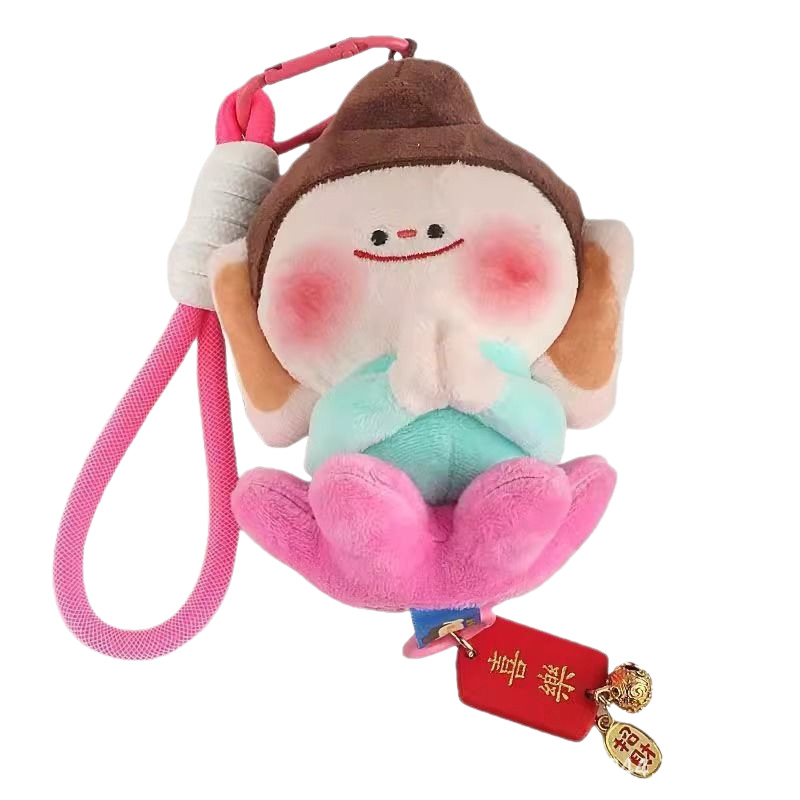 云冈石窟佛小伴莲花小佛周边大同文创佛小伴钥匙扣玩偶毛绒小挂件白底实物图