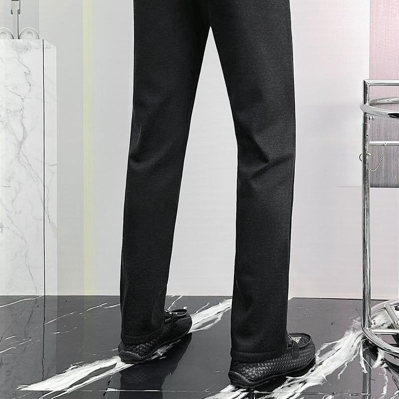Men's fleece pants, dress pants, winter business casual warm straight-leg pants, long pants worn over them, middle-aged dad outfits Specification image