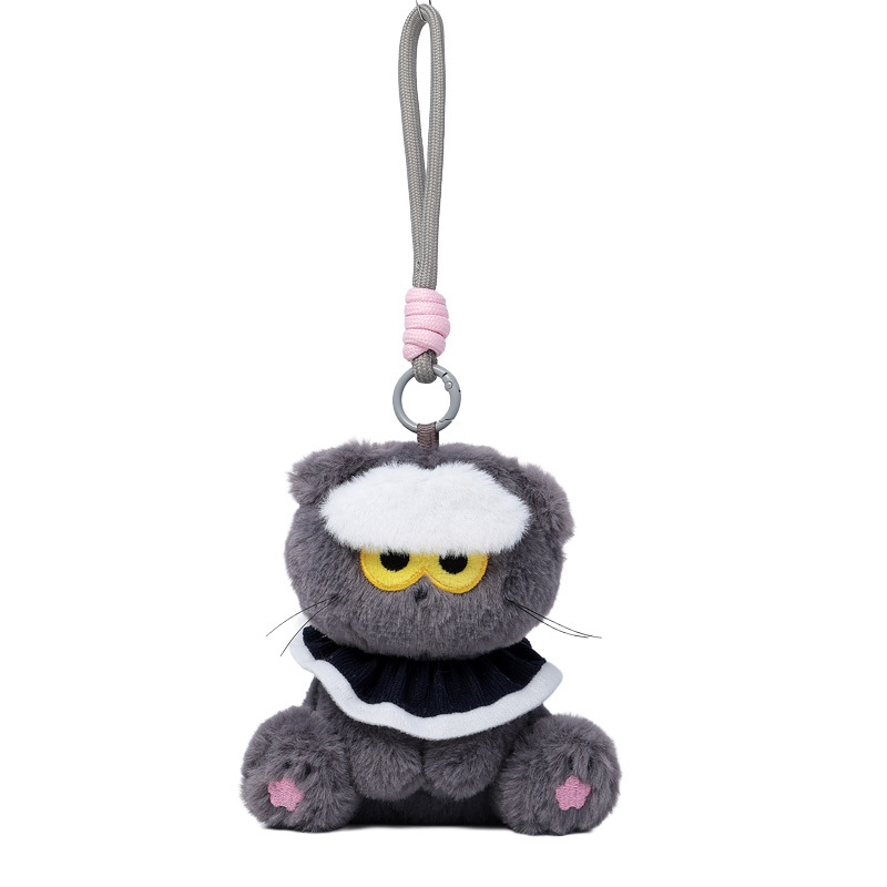 Cool and trendy grey cat plush toy pendants, small dolls, bag pendants, small items wholesale, plush pendants, bulk mixed packaging Item Picture