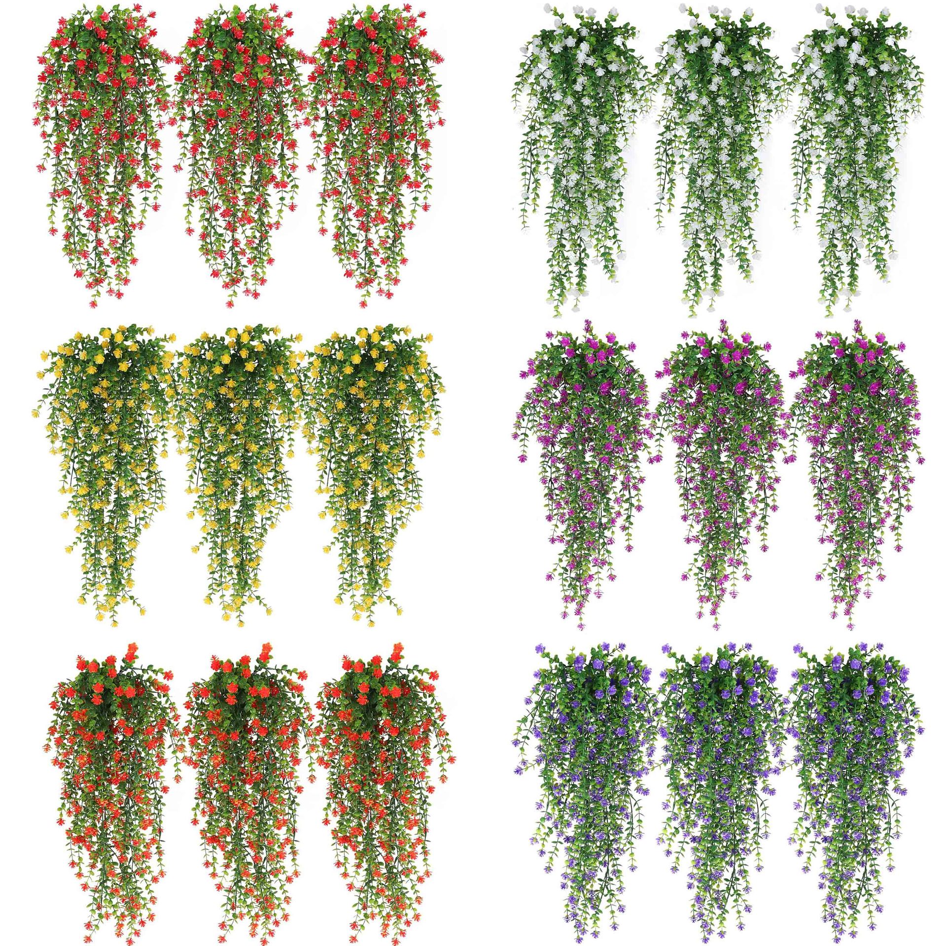 仿真花DIY发饰配件/假花/5朵塑膠花/仿真花/假花批发白底实物图