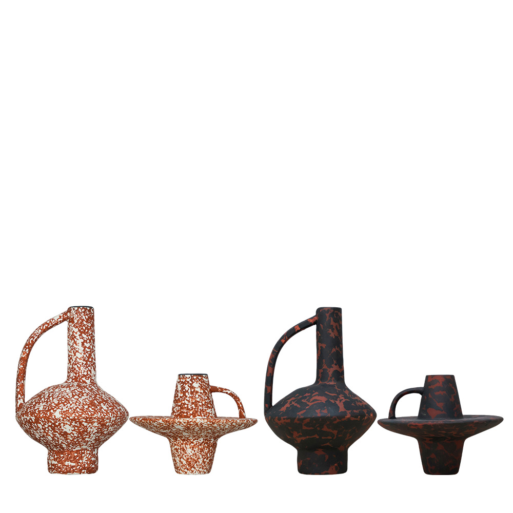 2026 Ceramic vases, niche designer, creative flower arrangement decorations for hotel model rooms, retro home ornaments for homestays Item Picture