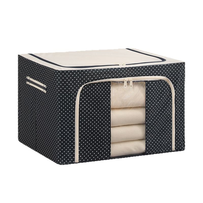 加厚牛津布衣服收纳箱布艺衣物整理盒折叠衣柜大号透明筐袋家用白底实物图