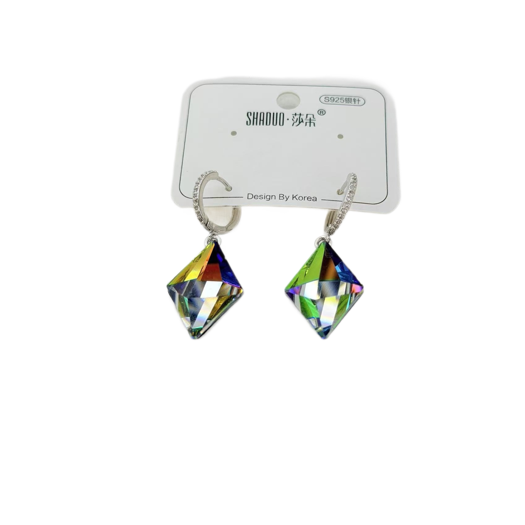 S925 agujas de plata austria pendientes de cristal joyería de mujer moda personalidad luz lujo nicho alto sentido temperamento earloop Item Picture