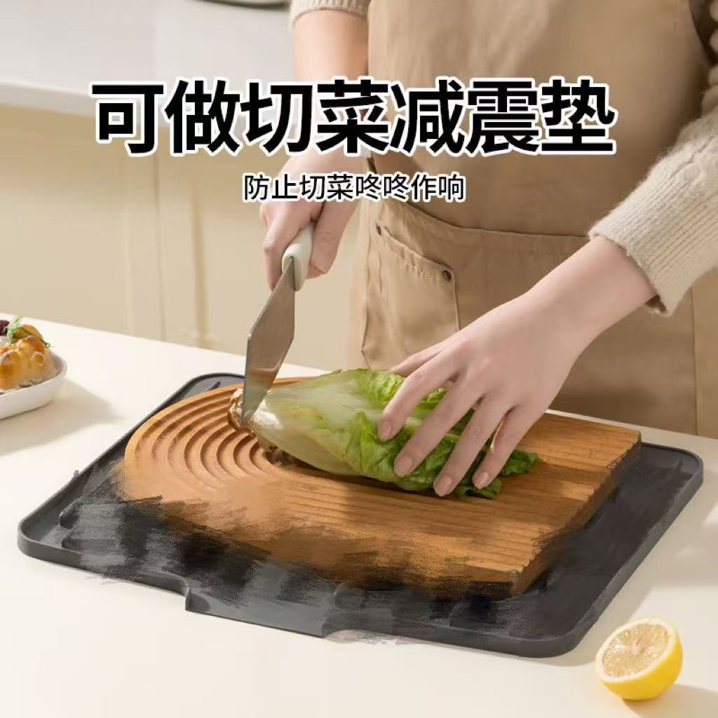 Silicone water-draining pad for countertop slope, kitchen heat-resistant and heat-insulating pot pad