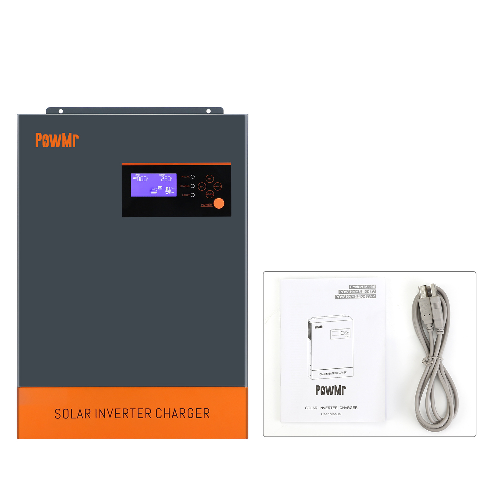 The 5500W reverse control integrated MPPT solar inverter supports battery-free operation and can be paralleled up to 9 units. It is a bestseller Specification image