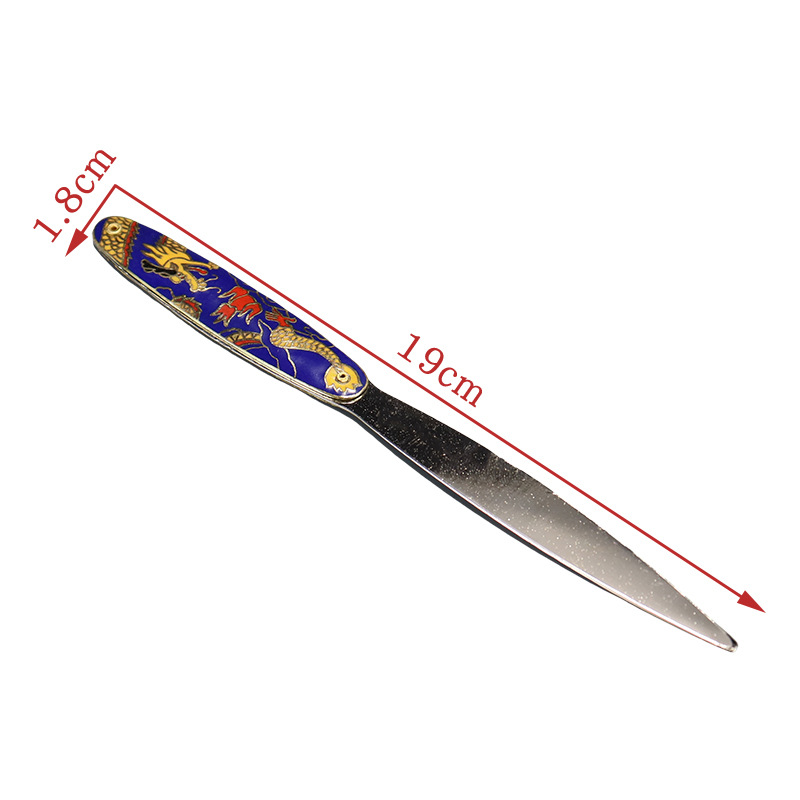 Beijing Cloisonne vintage goods are being exported back to the cultural and recreational collection market. Large flower-and-bird letter openers made of copper body mechanism enamel Item Picture