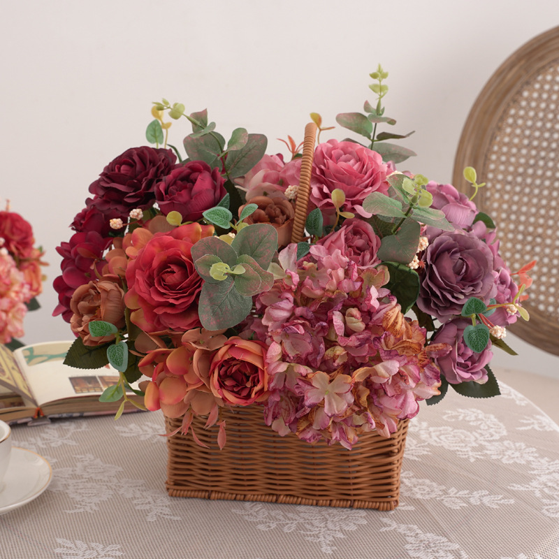 仿真花DIY发饰配件/假花/5朵塑膠花/仿真花/假花批发产品图