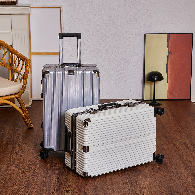 24-inch suitcases, sturdy and durable for women, student combination cases, and aluminum-framed boarding trolley cases for men, factory wholesale details Picture