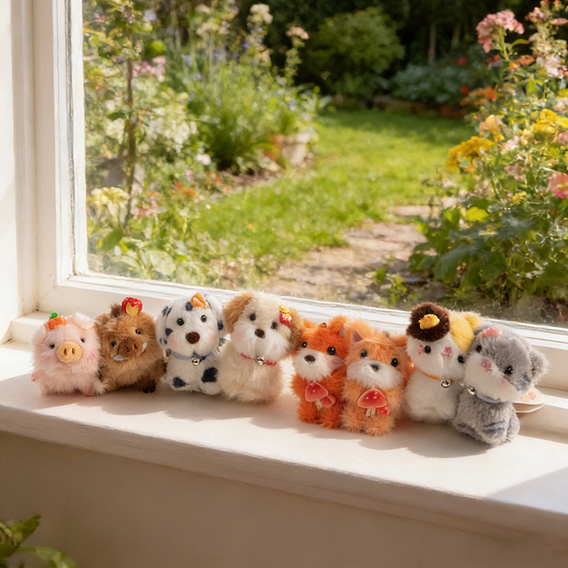 mini cute animal magnetic cat sticker plush keychain, adorable little pendant, exquisite gift wholesale details Picture