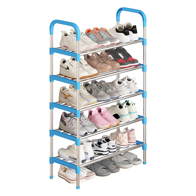 Simple shoe rack, multi-layered door, small and narrow household dormitory, small rental room, storage shoe cabinet, dust-proof bedroom Specification image