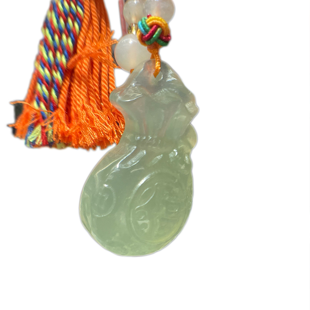 Live streaming natural xiujade jade bolsas de dinero color espiga nafo paquete de significado decorativo colgante de vehículo regalos al por mayor Item Picture