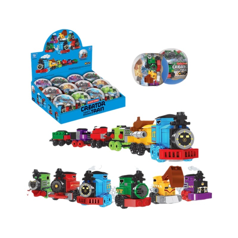 Children's assembly and educational building blocks, car king, Gashapon, cartoon small particles, engineering vehicle, go-kart, and twelve zodiac toys Item Picture