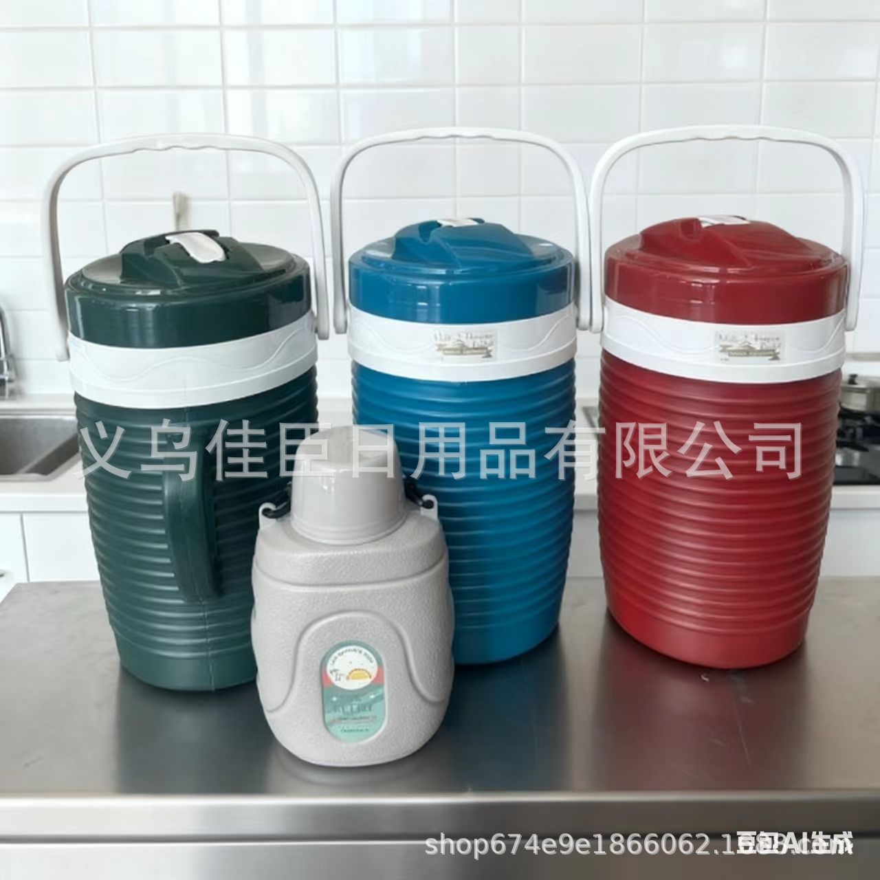 Household insulated water bottle set with water cup, large-capacity beverage, fruit juice, fruit teapot, cold and hot water bottle set for outdoor use details Picture
