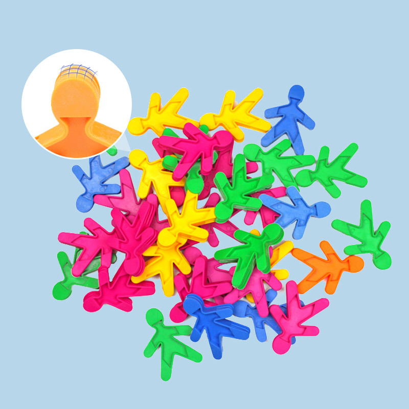 华隆玩具厂家直销软体娃娃人桌面益智积木开发智力叠罗汉塑料积木细节图