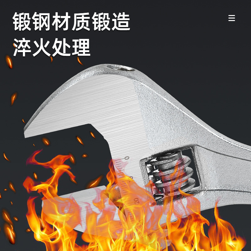 Factory wholesale nickel-plated adjustable wrench sets, manual adjustable wrenches, multi-functional adjustable wrenches, auto repair workers Specification image