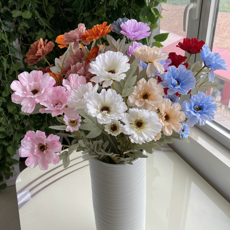 仿真花DIY发饰配件/假花/5朵塑膠花/仿真花/假花批发产品图