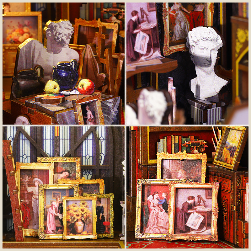 Jiate DIY Bookstand, Wonderful Art Studio diy Bookstand Assembly Bookstand, diy House 3D Bookstand, Handmade Model Book Item Picture