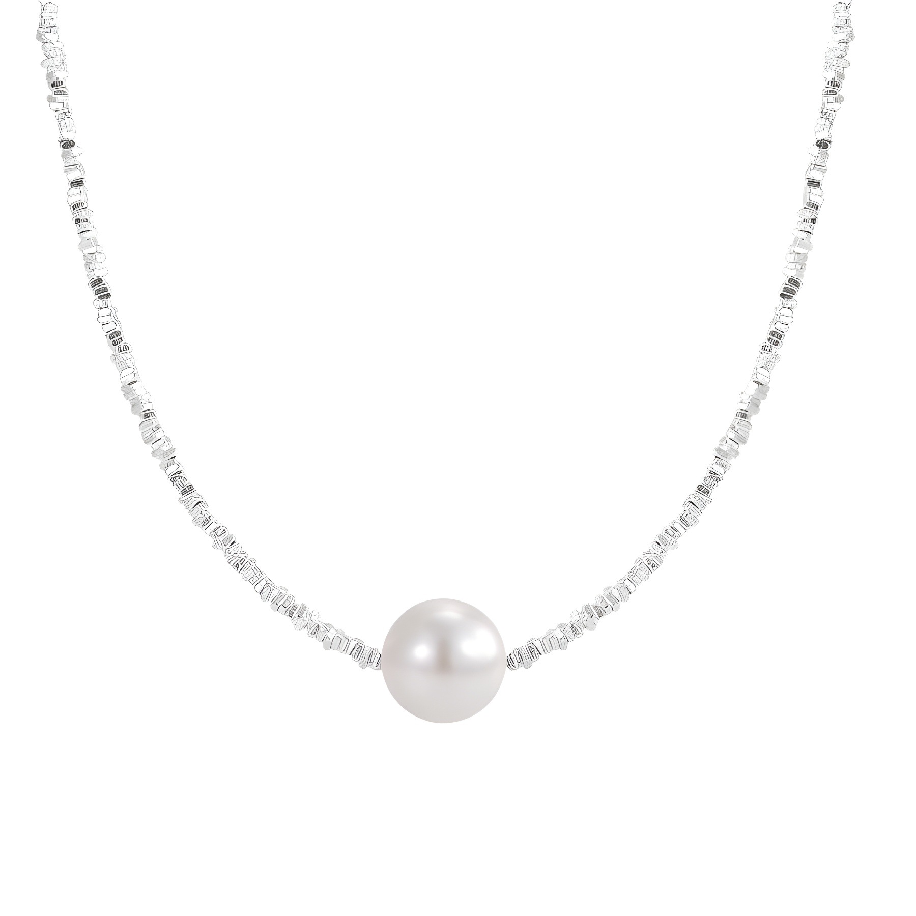 项链/珍珠项链/不锈钢项链/沙金/首饰白底实物图