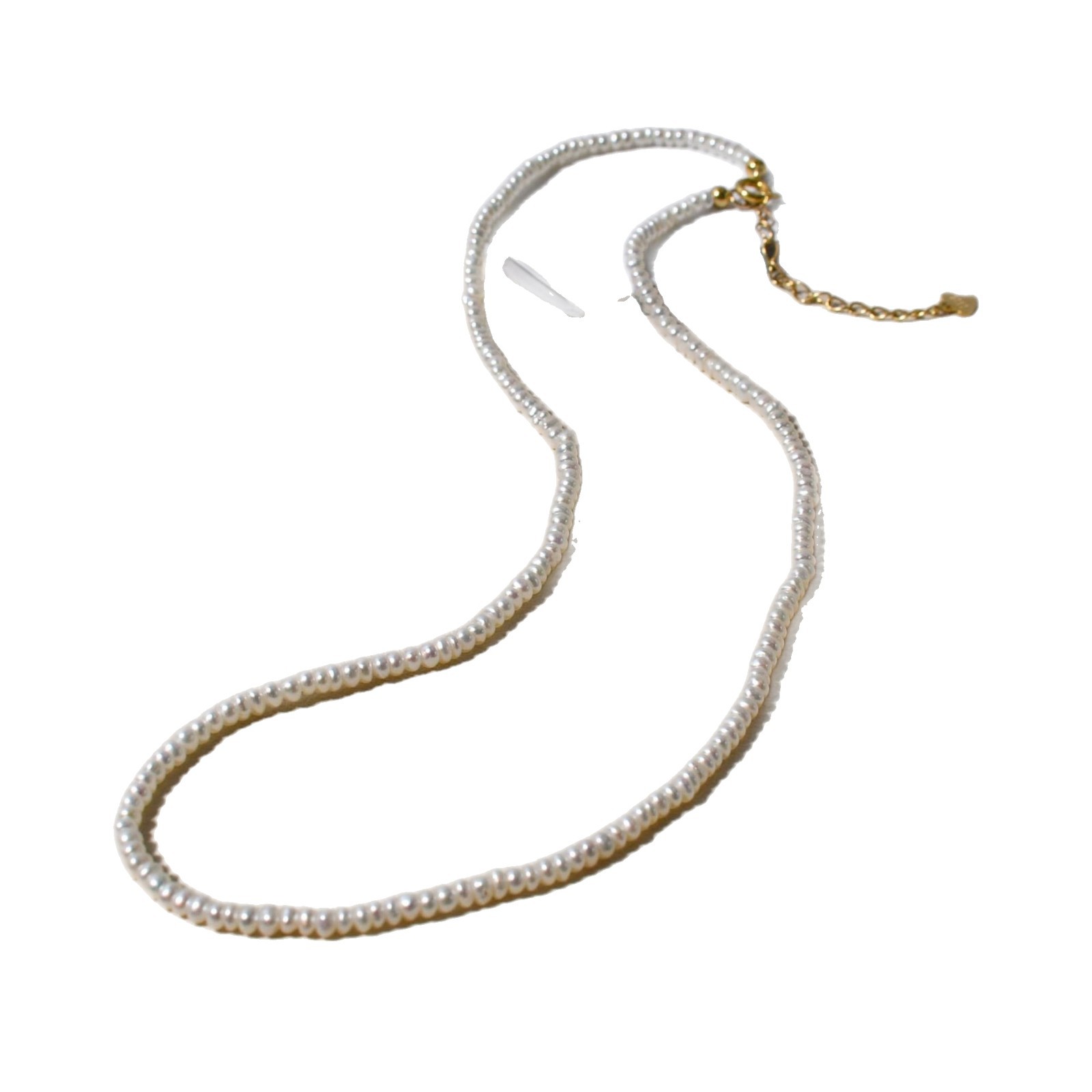 Natural freshwater true pearl necklace, versatile 925 silver 2-3 small pearl necklace, fashionable and simple small flat pearl collarbone chain Item Picture