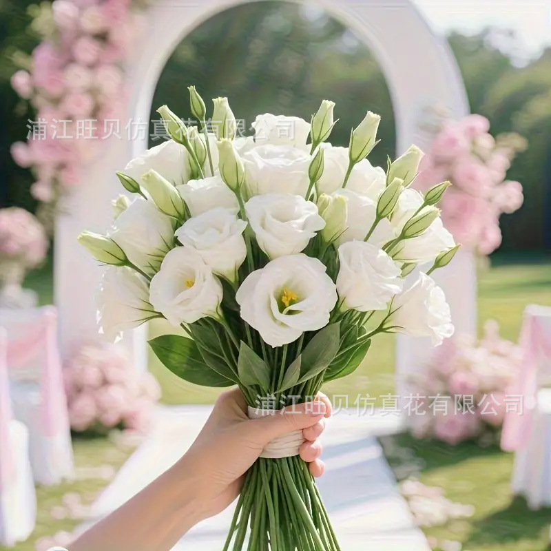 4头洋桔梗仿真花假花客厅家居装饰婚庆摄影道具批发仿真洋桔梗