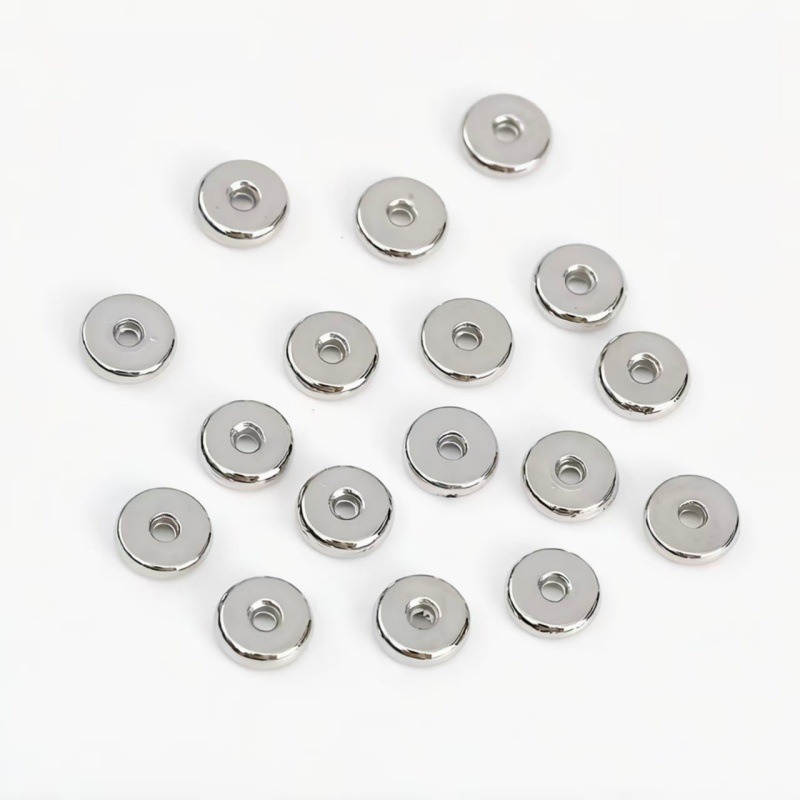 Wholesale of best-selling classic shiny round alloy gasket jewelry beads and spacers, diy bracelets and other accessories Specification image