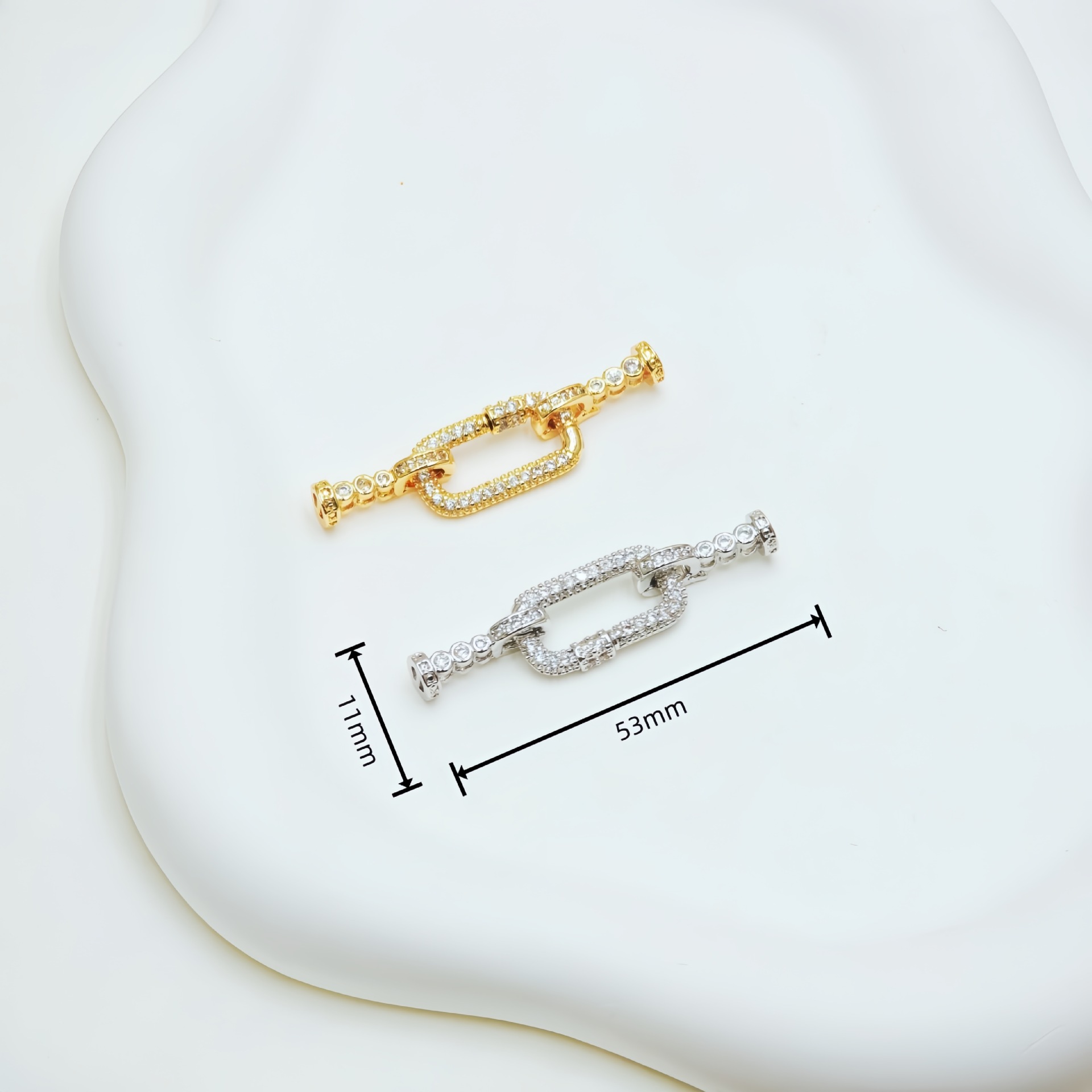 Copper-plated real gold color retention inlaid zircon pearl clasp connection clasp diy handcrafted jewelry bracelet necklace beading accessories Application Scenario