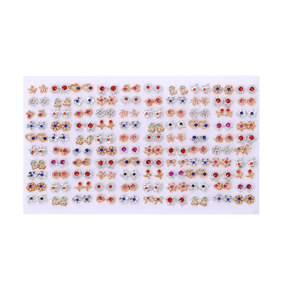 Cross-border plastic ear studs with a niche and high-end feel, colorful butterfly ear studs, autumn and winter style, versatile multi-ear hole combination earrings Item Picture